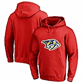 Men's Customized Nashville Predators Red All Stitched Pullover Hoodie